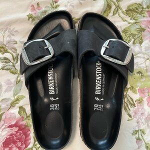 Birkenstock Black Madrid Single-Buckle Slides